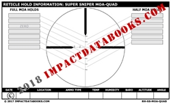 Super Sniper MOA QUAD Reticle (Laminated)